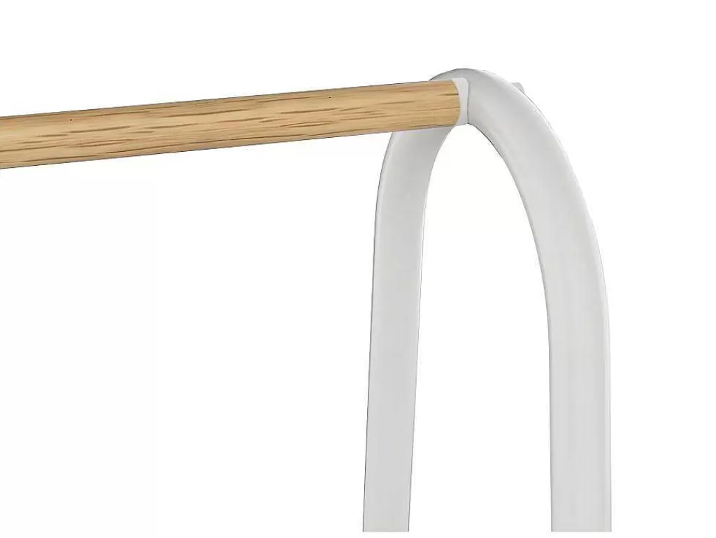 Arrumação E Acessórios De Quarto*Vente-unique Cabide De Roupa Com 5 Prateleiras Para Lingerie De C100 Cm Em Metal Branco E Madeira De Faia - Dogu
