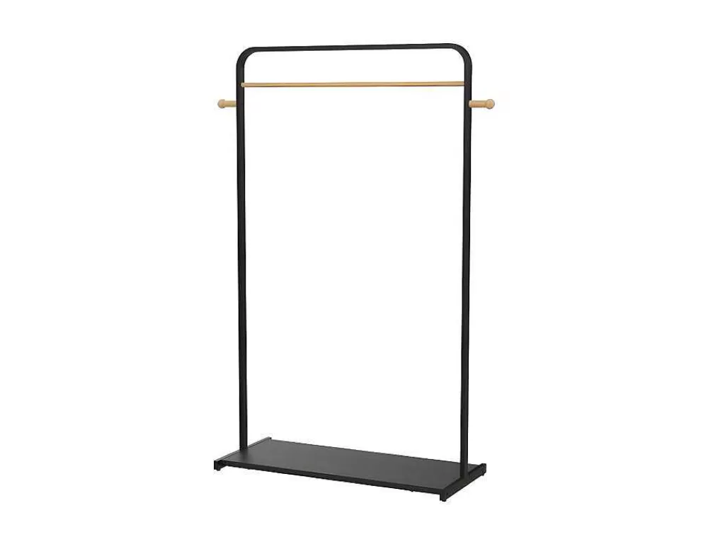 Arrumação E Acessórios De Quarto*Vente-unique Cabide De Roupa De C90 Cm Em Metal Preto E Madeira De Faia - Selin