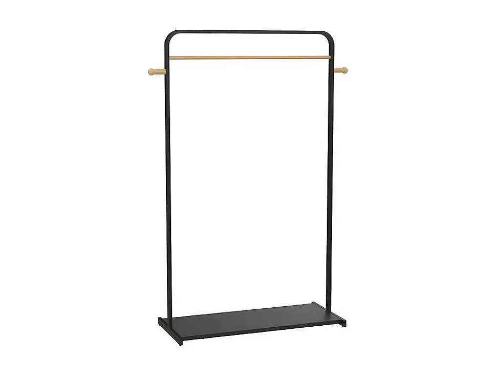 Arrumação E Acessórios De Quarto*Vente-unique Cabide De Roupa De C90 Cm Em Metal Preto E Madeira De Faia - Selin