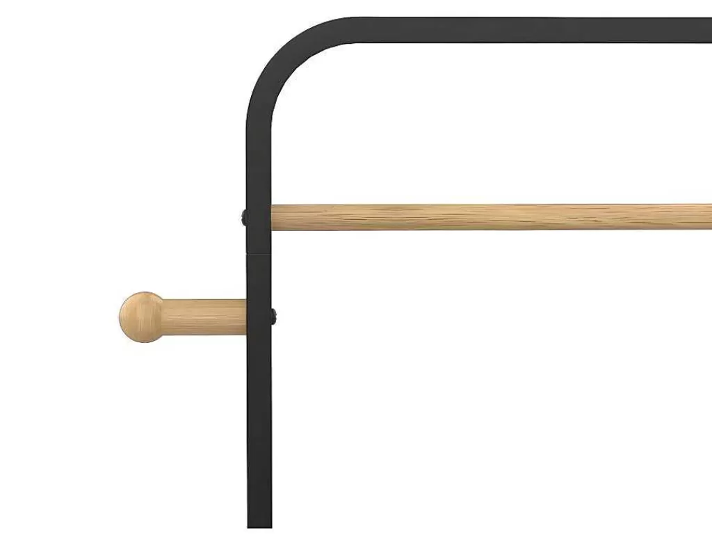 Arrumação E Acessórios De Quarto*Vente-unique Cabide De Roupa De C90 Cm Em Metal Preto E Madeira De Faia - Selin