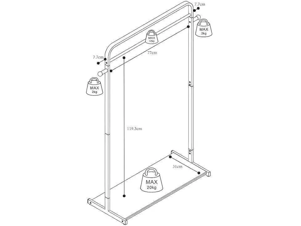 Arrumação E Acessórios De Quarto*Vente-unique Cabide De Roupa De C90 Cm Em Metal Preto E Madeira De Faia - Selin