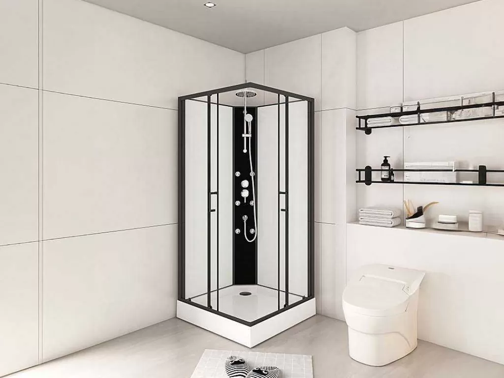 Cabine De Duche*Shower & Design Cabine De Duche De Canto De Hidromassagem C80 X L80 X A225 Cm - Kivora