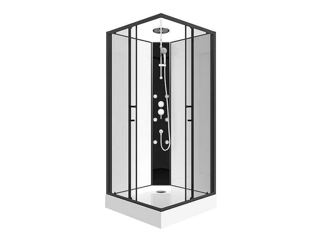 Cabine De Duche*Shower & Design Cabine De Duche De Canto De Hidromassagem C80 X L80 X A225 Cm - Kivora