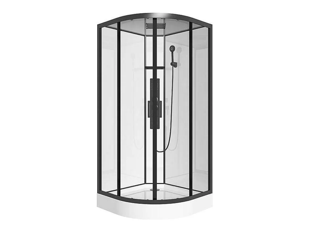 Cabine De Duche*Shower & Design Cabine De Duche De Hidromassagem Em Quarto De Circulo C90 X L90 X A215 Cm - Solena