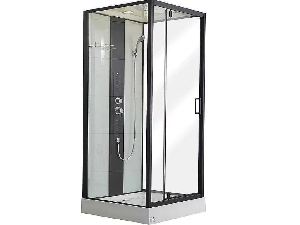 Cabine De Duche*Shower & Design Cabine De Duche De Hidromassagem Primea - 2 Zonas Com Jatos De Massagem - C90 X L90 X A215 Cm - Funcao Chuva Tropical E Cabeca De Chuveiro