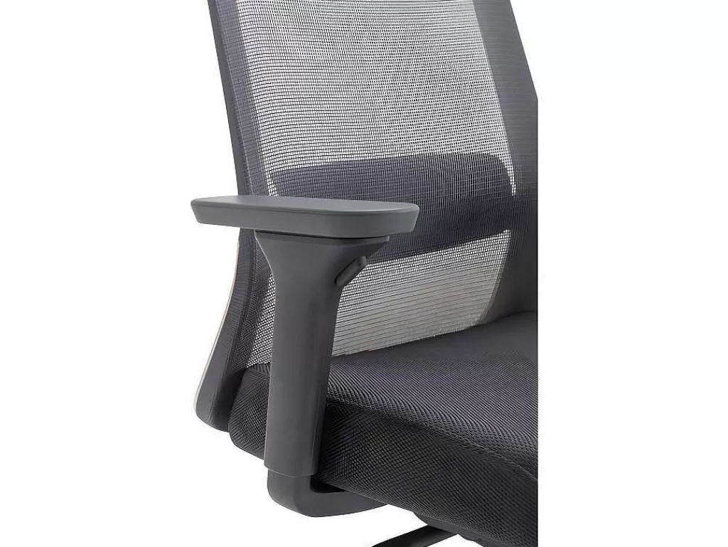 Cadeira De Escritório*Vente-unique Cadeira De Escritório Ergonomica Profissional Em Nylon E Tecido Cor Cinza - Bankano