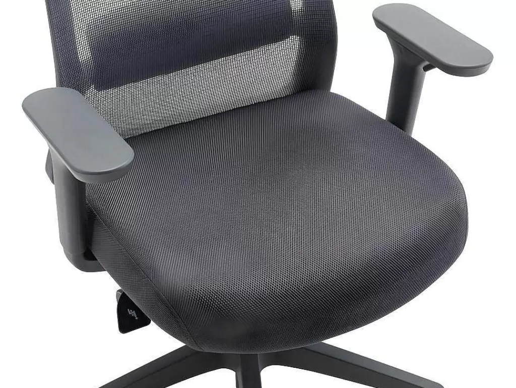 Cadeira De Escritório*Vente-unique Cadeira De Escritório Ergonomica Profissional Em Nylon E Tecido Cor Cinza - Bankano