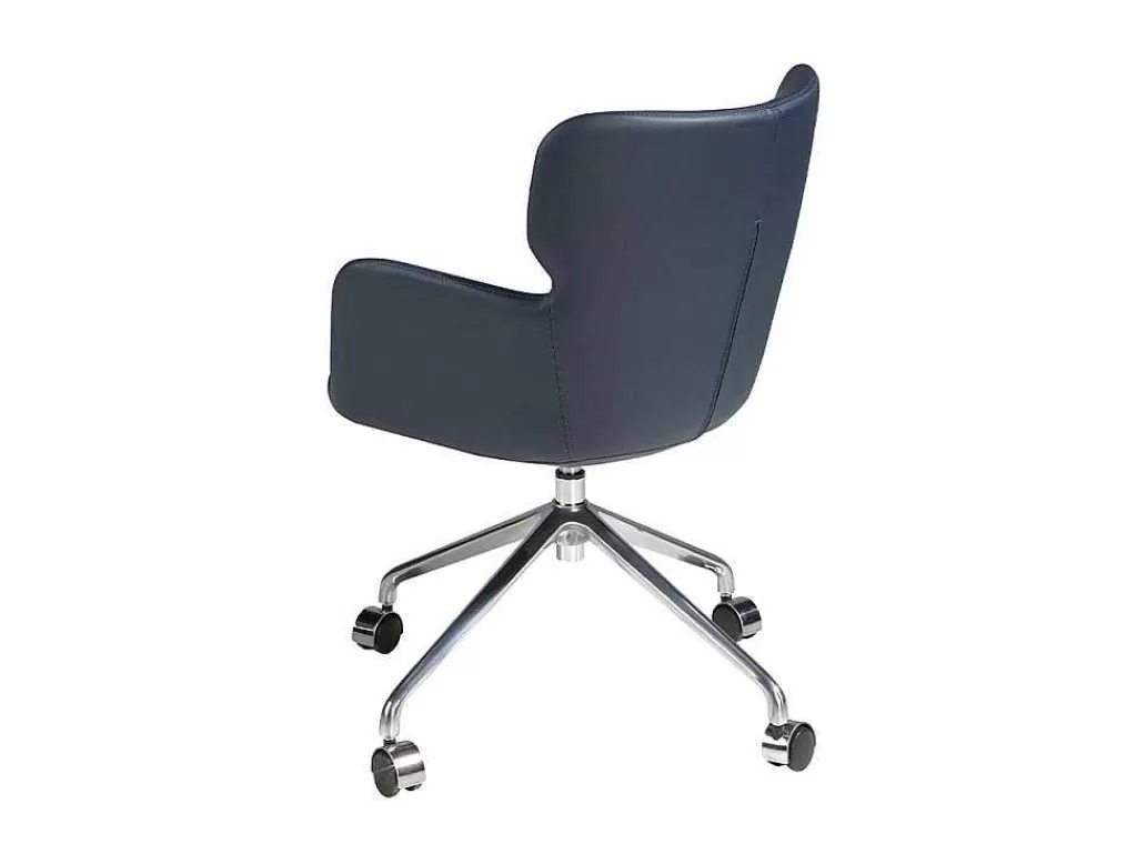 Cadeira De Escritório*Angel Cerda Cadeira De Escritório Giratoria Azul Com Apoios De Bracos E Pernas De Aco 4110