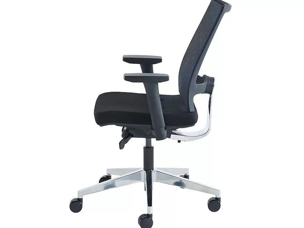 Cadeira De Escritório*Workēa Cadeira De Escritório Profissional Em Tecido Cor Preto - Midtown