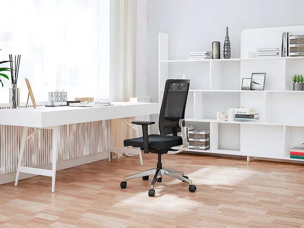 Cadeira De Escritório*Workēa Cadeira De Escritório Profissional Em Tecido Cor Preto - Midtown