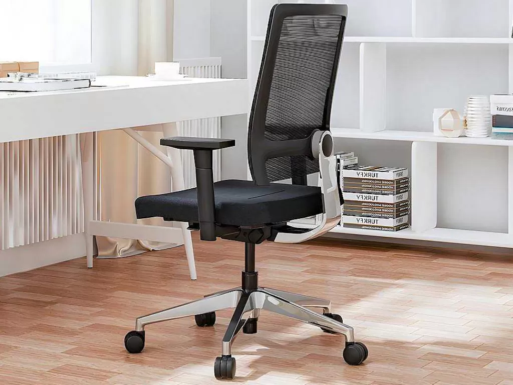 Cadeira De Escritório*Workēa Cadeira De Escritório Profissional Em Tecido Cor Preto - Midtown