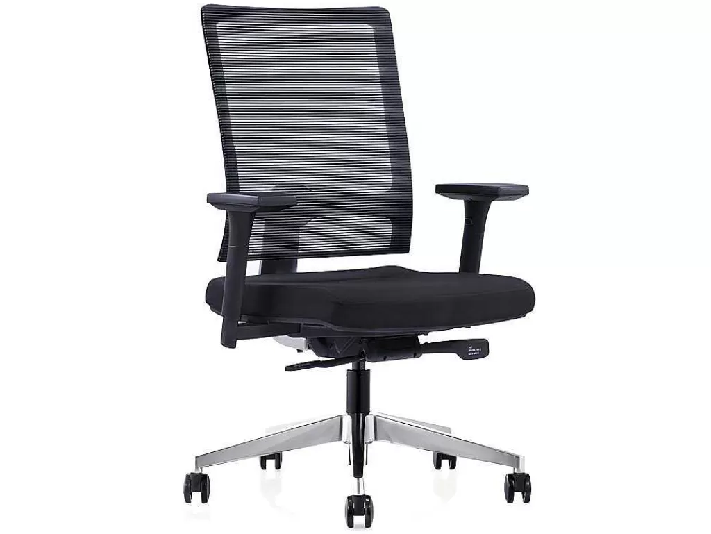Cadeira De Escritório*Workēa Cadeira De Escritório Profissional Em Tecido Cor Preto - Midtown