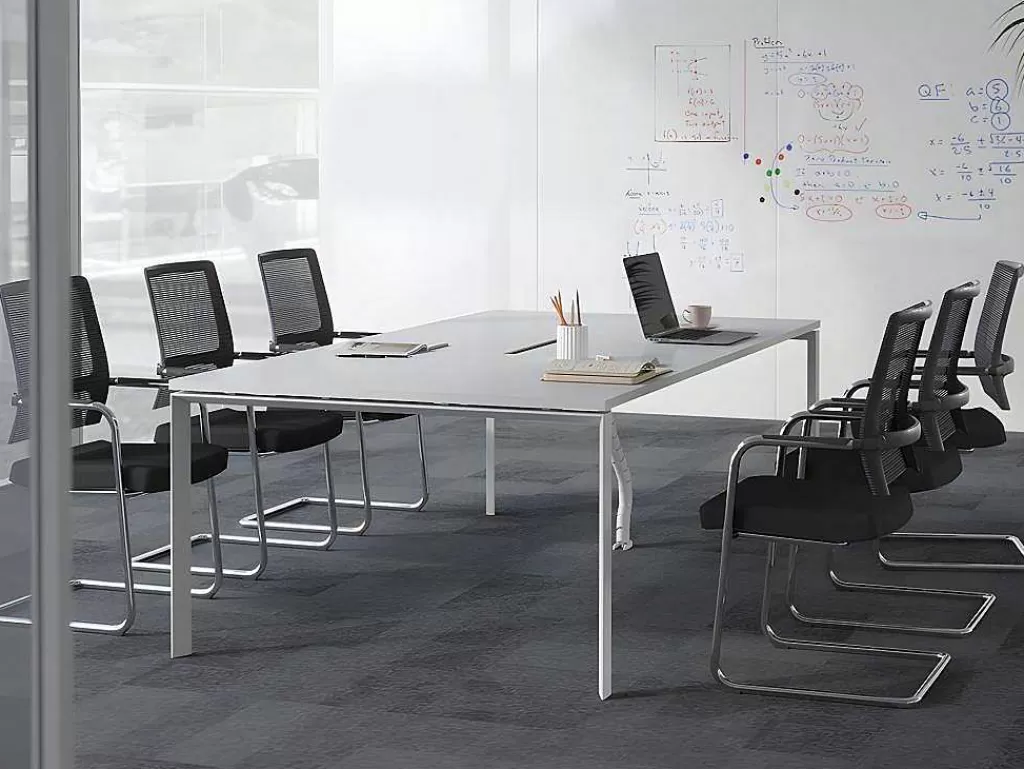 Cadeira De Escritório*Workēa Cadeira De Reunioes Profissional Em Tecido E Metal Cromado Cor Preto - Marunouchi
