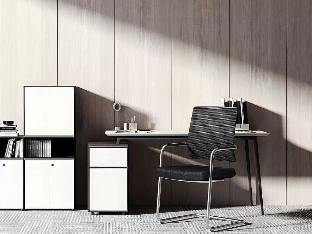 Cadeira De Escritório*Workēa Cadeira De Reunioes Profissional Em Tecido E Metal Cromado Cor Preto - Marunouchi