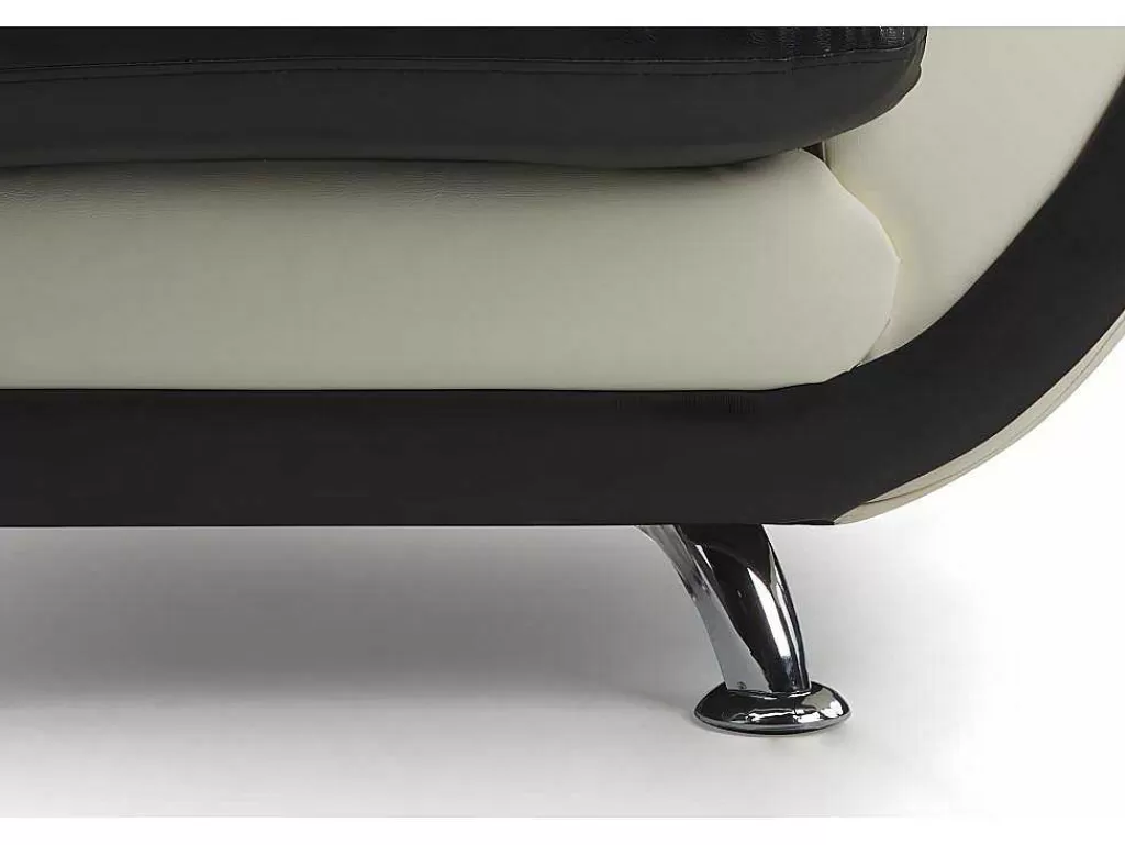 Poltrona Em Pele Sintética*Vente-unique Cadeirão Em Pele Sintética Bicolor Preto E Branco - Indice