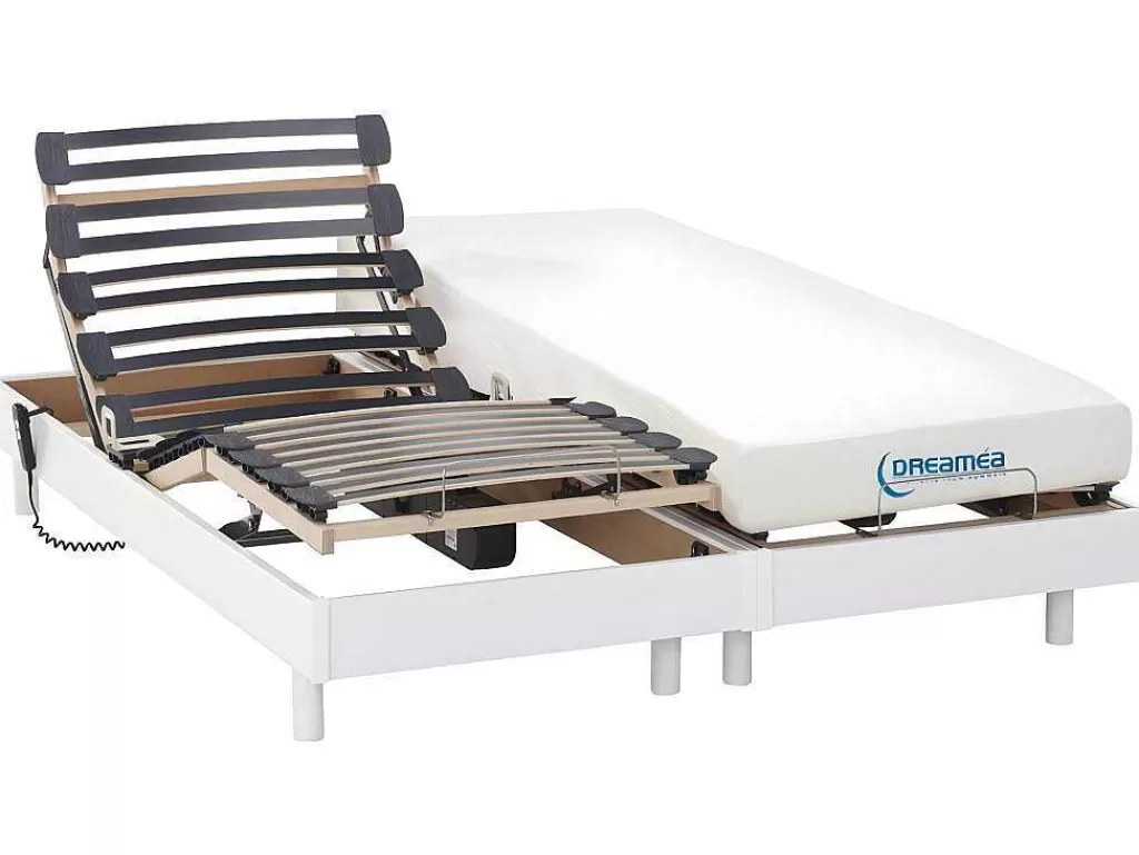 Cama Articulada*DREAMEA Cama Articulada Colchão Memória De Forma Heracles Da - Branco - 2 X 90 X 200 Cm