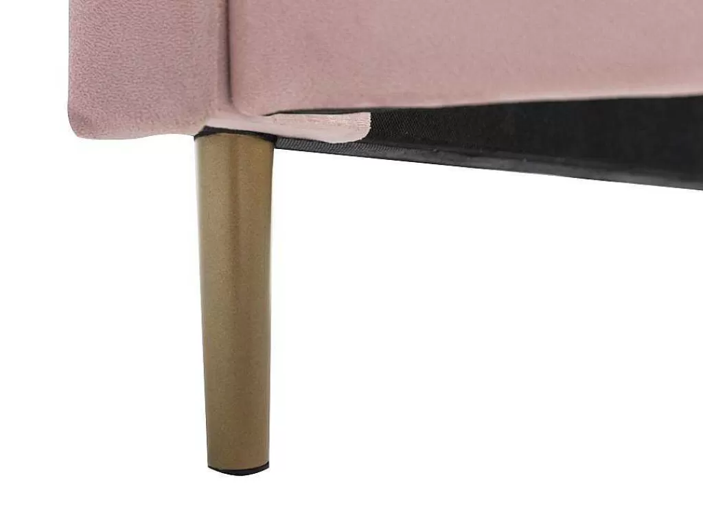 Cama Em Veludo*Vente-unique Cama Cabeceira Concha 160 X 200 Cm Veludo Cor-De-Rosa - Livaya