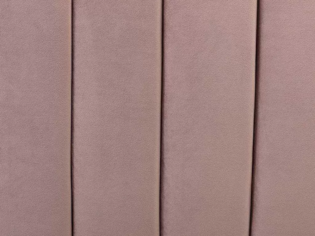 Cama Em Veludo*Vente-unique Cama Com Cabeceira De Cama Ondulada De 140 X 190 Cm Em Veludo Cor-De-Rosa Velho - Sagali