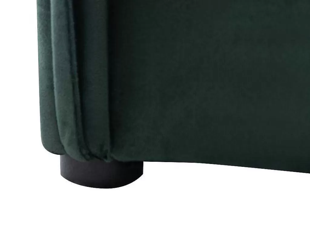 Cama Em Veludo*Vente-unique Cama Com Espaco De Arrumação 140 X 200 Cm Veludo Verde + Colchão - Oleria