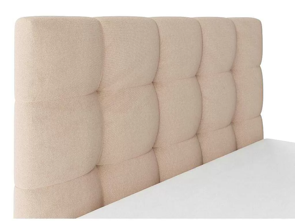Cama Em Veludo*PASCAL MORABITO Cama Com Espaco De Arrumação 140X190 Cm Veludo Bege - Mirdal De