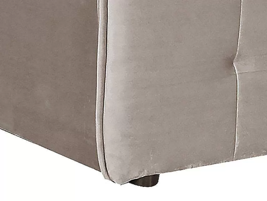 Cama Em Veludo*Vente-unique Cama Com Espaco De Arrumação 140X200 Cm Veludo Bege - Oleria