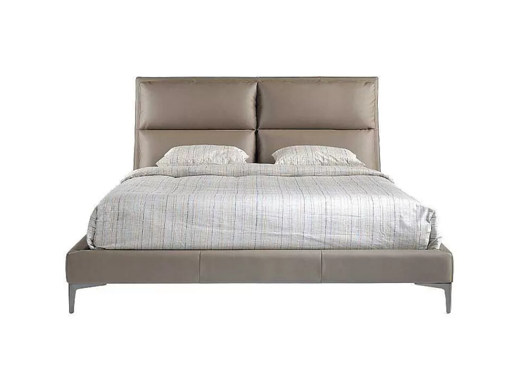 Cama De Adulto*Angel Cerda Cama Com Estrutura De Madeira De Pinho Estofada Em Couro Ecologico 7014