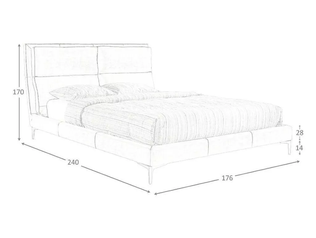 Cama De Adulto*Angel Cerda Cama Com Estrutura De Madeira De Pinho Estofada Em Couro Ecologico 7014