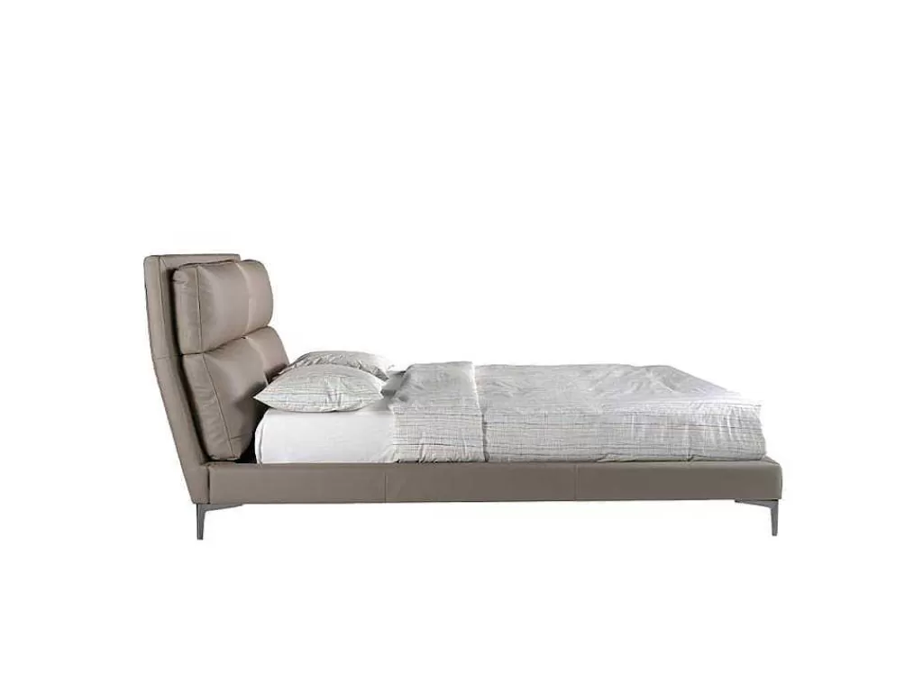 Cama De Adulto*Angel Cerda Cama Com Estrutura De Madeira De Pinho Estofada Em Couro Ecologico 7014
