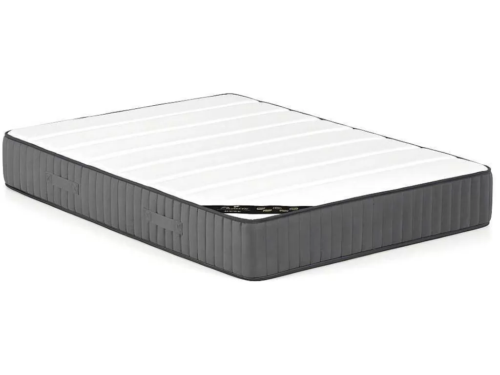 Cama Em Veludo*Vente-unique Cama Com Gavetas 140 X 190 Cm Tecido Veludo Champagne + Colchão - Leopold