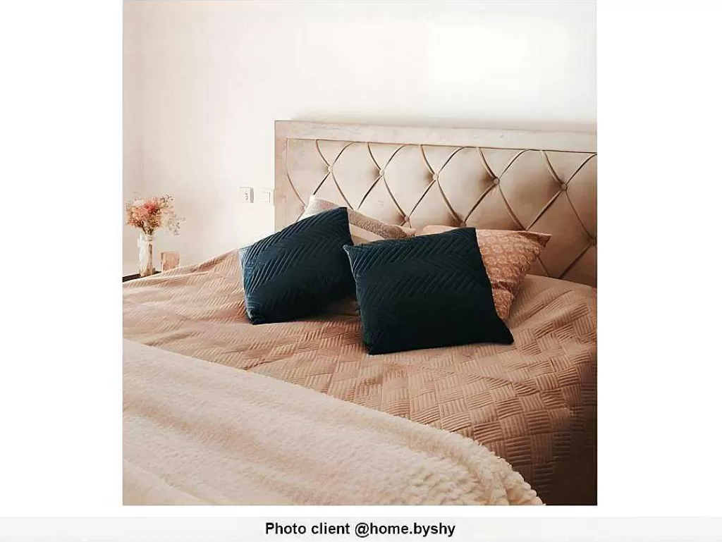 Cama Em Veludo*Vente-unique Cama Com Gavetas 180 X 200 Cm Tecido Veludo Champagne + Colchão - Leopold