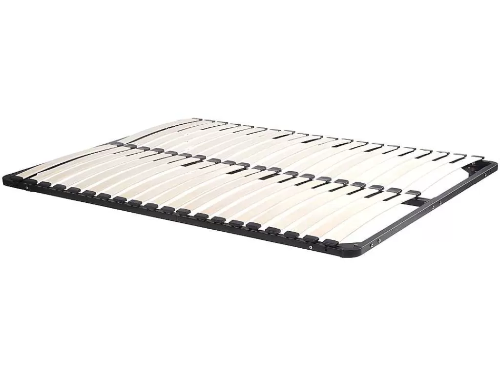 Cama De Adulto*Vente-unique Cama Com Mesas De Cabeceira 160X200 Cm, Com Leds Cor Natural E Branco + Estrado + Colchão - Desado