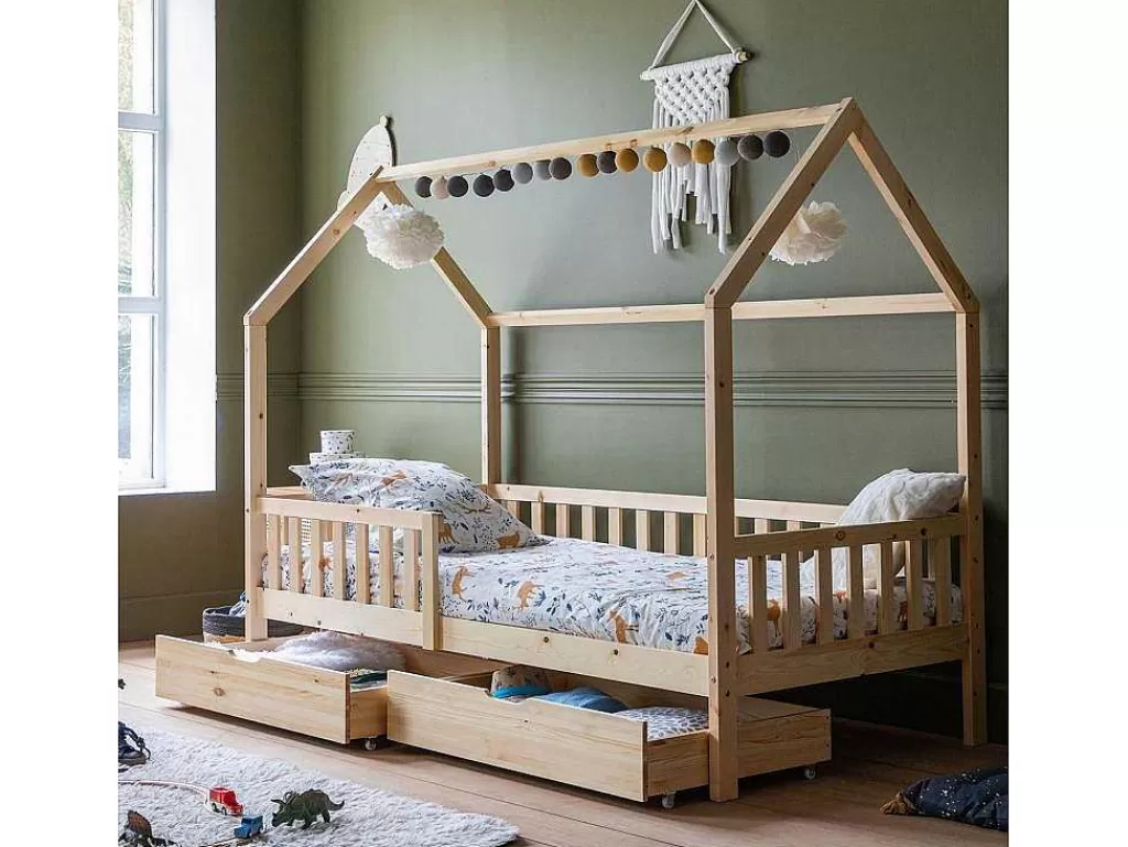 Cama De Criança*Happy Garden Cama De Cabina Para Crianças 190X90Cm Em Madeira Com Gavetas Marceau