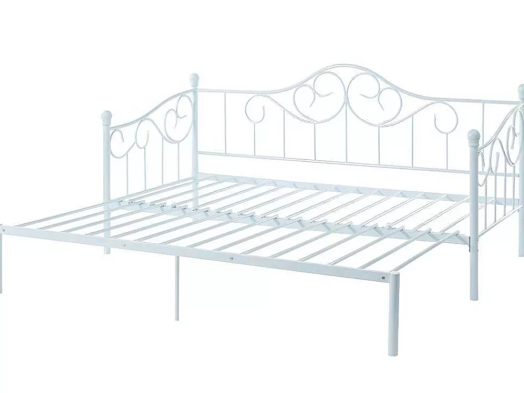 Cama Dupla*Vente-unique Cama Dupla 2X90X200 Ou 180X200 Cm Em Metal Branco - Sebille