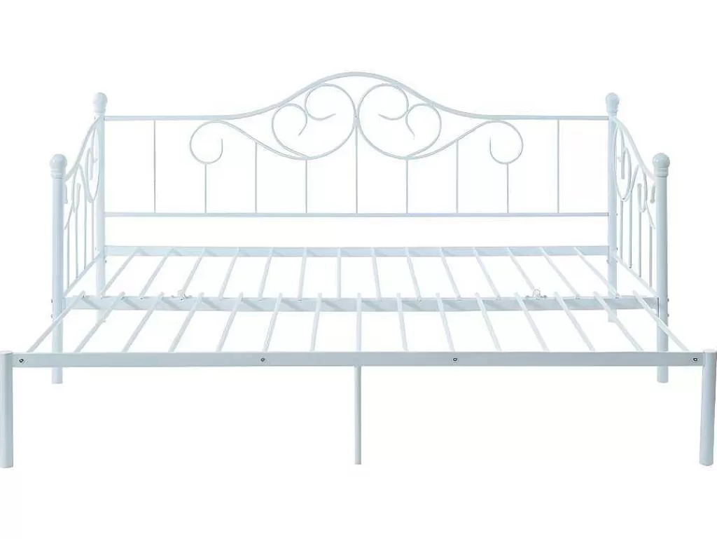 Cama Dupla*Vente-unique Cama Dupla 2X90X200 Ou 180X200 Cm Em Metal Branco - Sebille