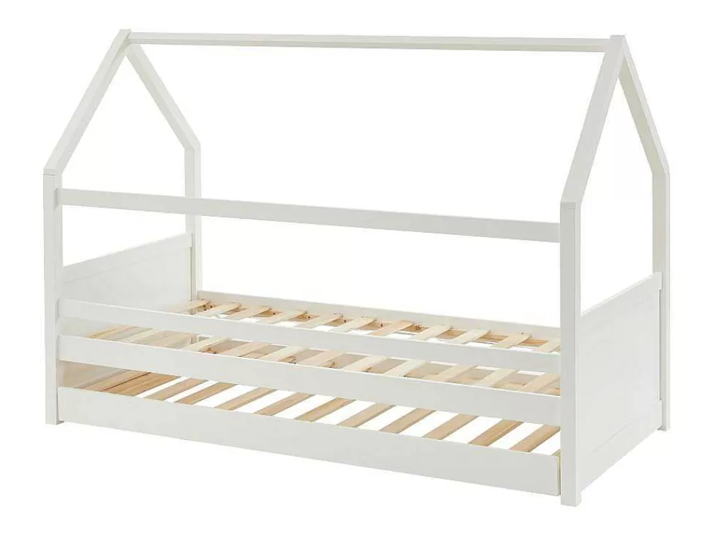 Cama Dupla*Vente-unique Cama Dupla Cabana De 2 X 90 X 190 Cm Em Pinho Cor Branco - Hurra