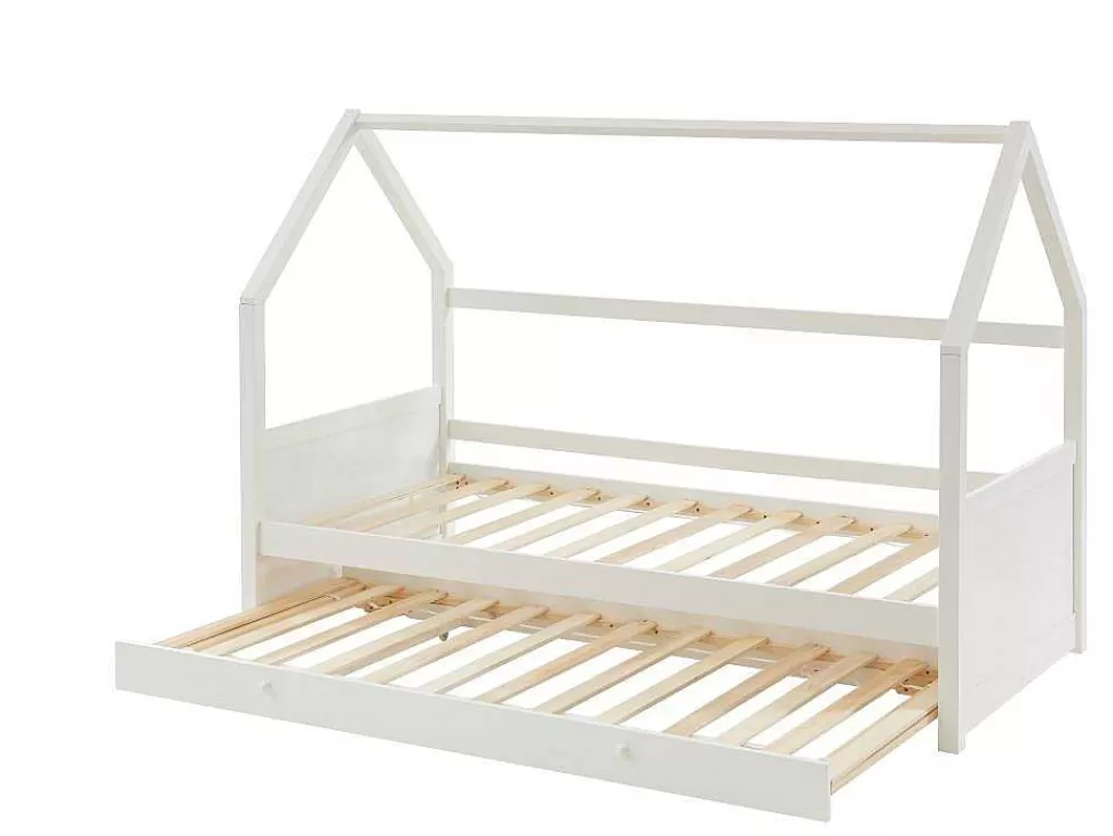 Cama Dupla*Vente-unique Cama Dupla Cabana De 2 X 90 X 190 Cm Em Pinho Cor Branco - Hurra