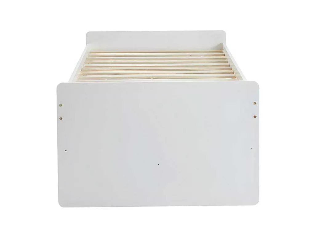 Cama Dupla*Vente-unique Cama Dupla Com 3 Gavetas De 90 X 190 Cm Em Mdf E Pinho Cor Branco - Titouan