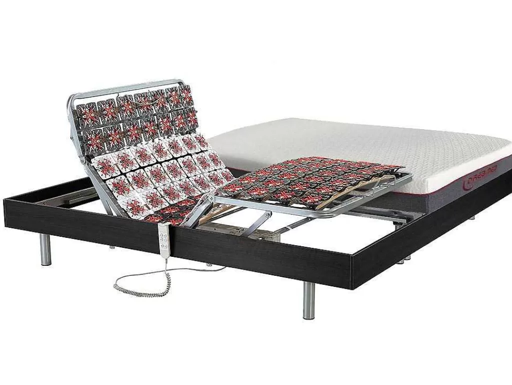 Cama Articulada*DREAMEA Cama Elétrica Articulada Terminais E Colchão Memória De Forma - Motores Okin - Preto - 2 X 80 X 200 Cm - Atride Da