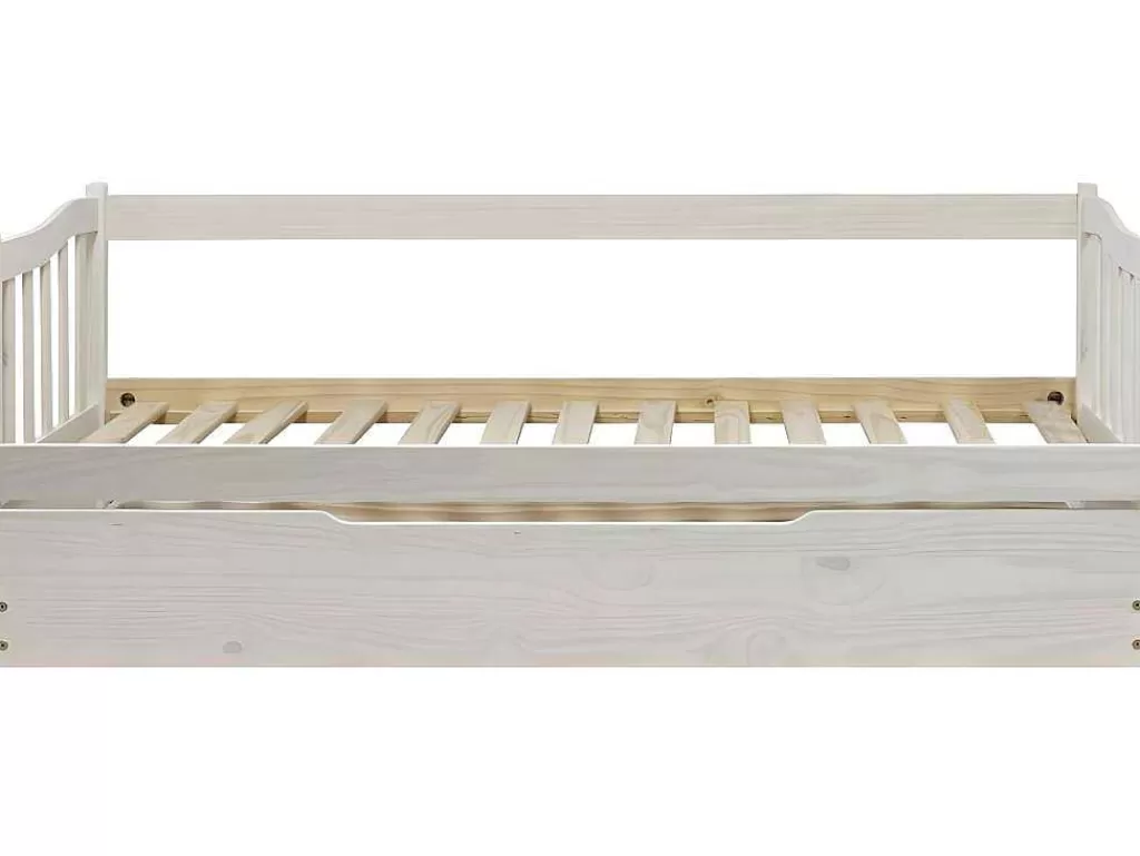 Cama Dupla*Venprodin Cama Gaucha Em Pinho Macico Branco Para Cama Branca - 90X190