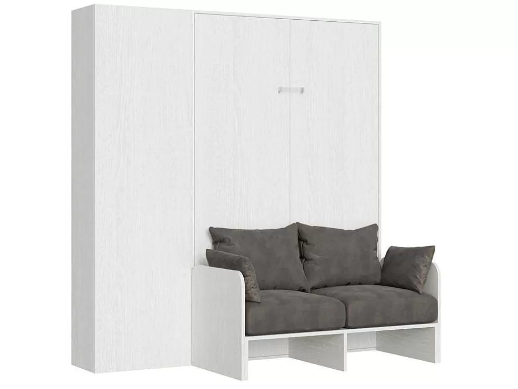 Cama Rebatível*ITAMOBY Cama Retratil 120 Vertical Kentaro Sofá Com Armário Coluna Cinza Branca - Alessia 20