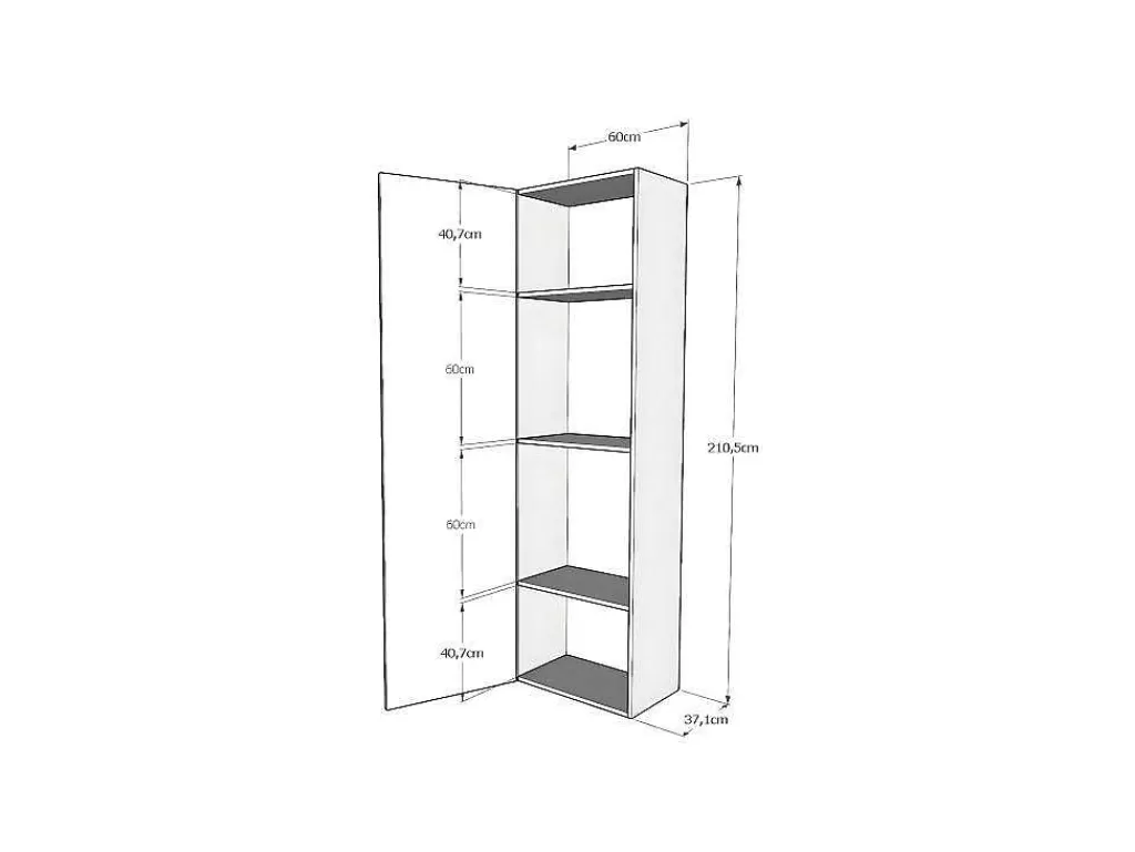 Cama Rebatível*ITAMOBY Cama Retratil 140 Vertical Kentaro Com Armário Coluna E Armários Suspensos Nogueira