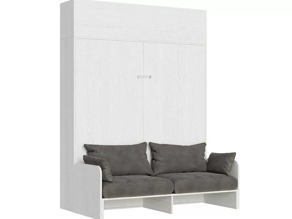 Cama Rebatível*ITAMOBY Cama Retratil 160 Vertical Kentaro Sofá Com Armário Suspenso Cinza Branca - Alessia 20