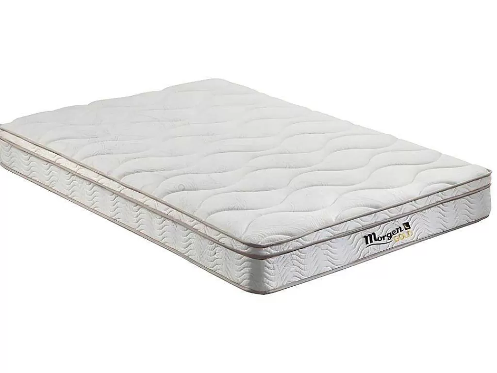 Cama Rebatível*Vente-unique Cama Retratil 160 X 200 Cm Abertura Vertical Manual Branca E Cinza + Colchão - Malina Ii
