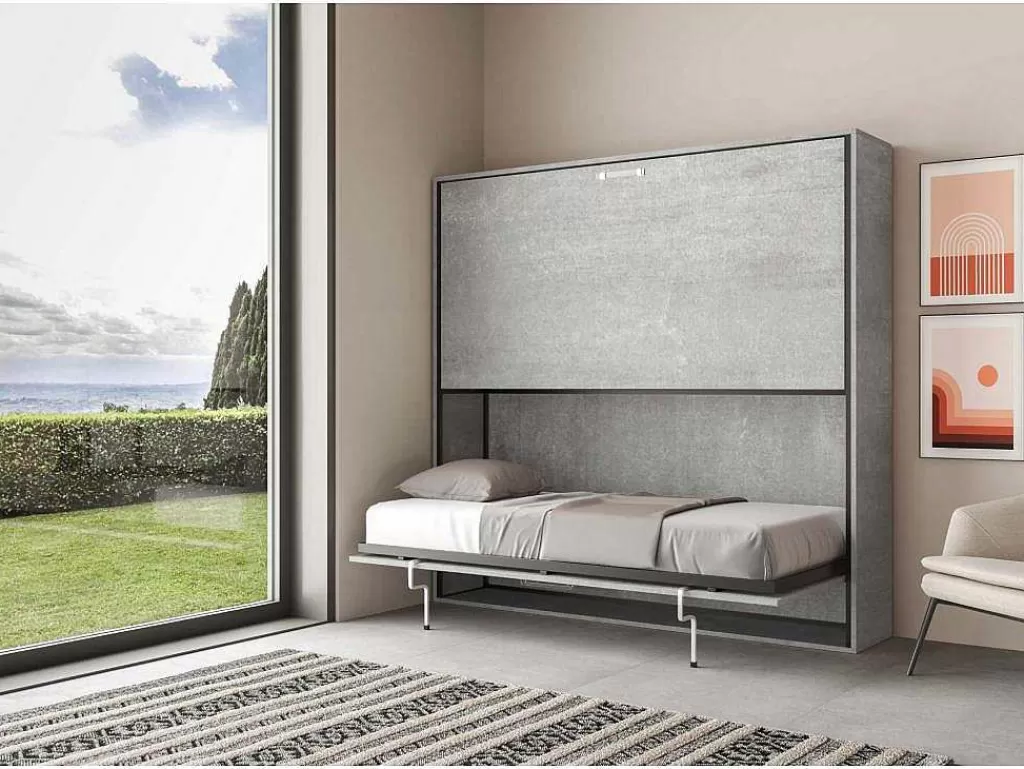 Cama Rebatível*ITAMOBY Cama Retratil Beliche Solteiro Horizontal Kando Com Colchões Cimento