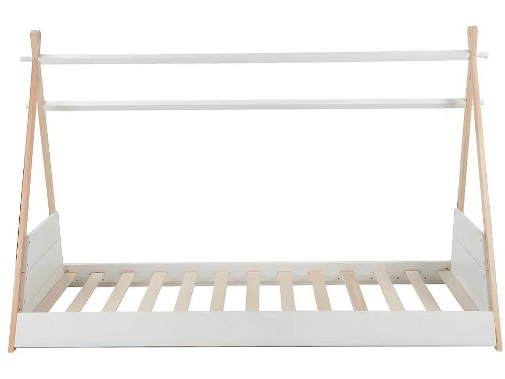 Cama De Criança*Vente-unique Cama Tenda De 90X190 Cm Em Pinho Cor Branco E Natural - Sioux