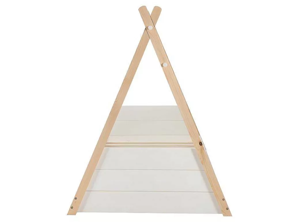 Cama De Criança*Vente-unique Cama Tenda De 90X190 Cm Em Pinho Cor Branco E Natural - Sioux
