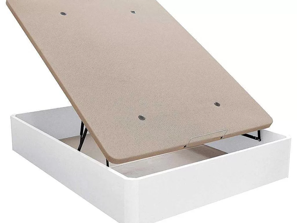 Cama Com Arrumação*Venprodin Canape Dobravel Branco De Grande Capacidade 150X190Cm, Tampa Estofada 3D Respiravel