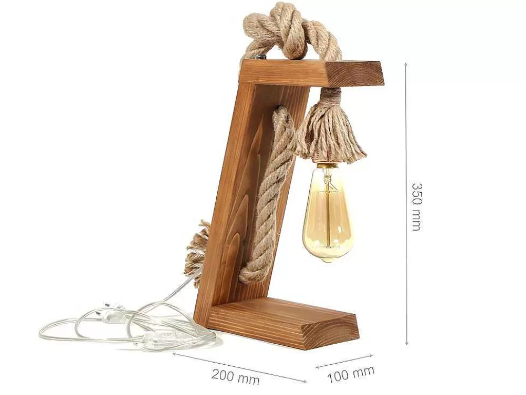 Candeeiro De Mesa*OZAIA Candeeiro De Mesa Em Madeira De Abeto Feito A Mão De A.35 Cm - Karatas