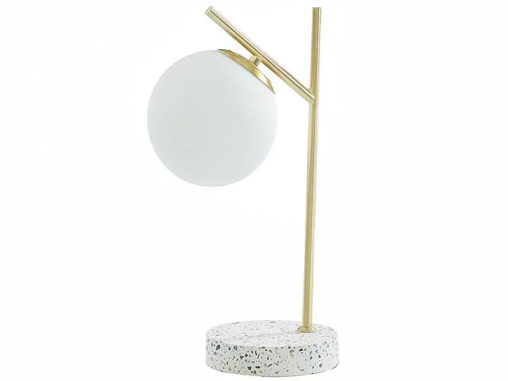 Candeeiro De Mesa*OZAIA Candeeiro De Mesa Estilo Vintage Lullaby - Base Em Terrazzo - 23X15X38 Cm - Dourado