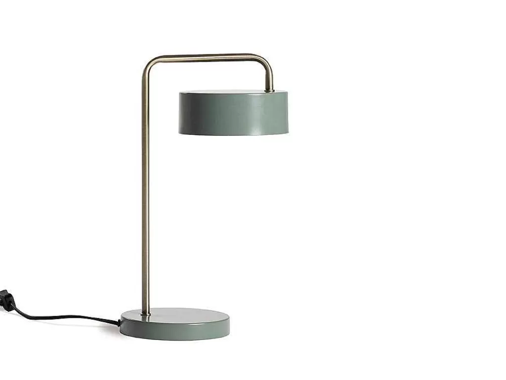 Candeeiro De Mesa*OZAIA Candeeiro De Mesa Estilo Vintage Otilie - Metal - 23 X 16 X 40 Cm - Verde Azeitona E Dourado